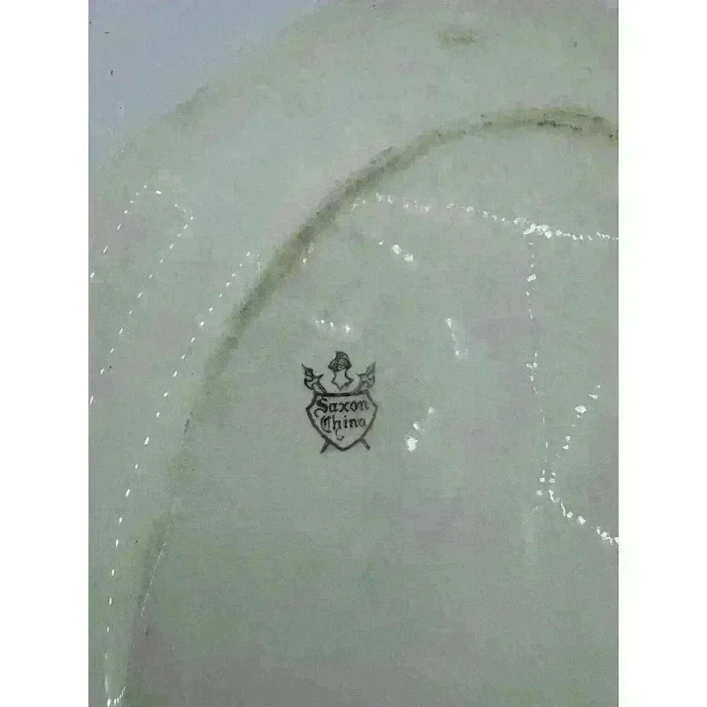 Vintage The French Saxon China Co Grey Dawn Platter Chop Plate‎ 14x10”